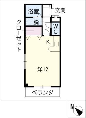 プラシードマンション桃山(ワンルーム/3階)の間取り写真