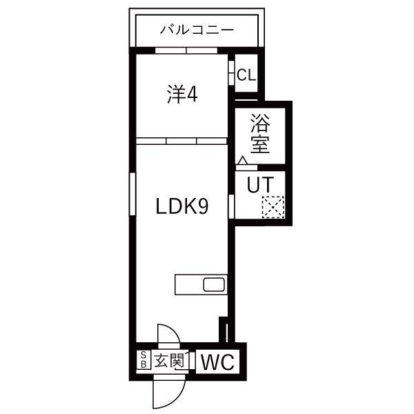 AXIA CITY 神戸松原(1LDK/1階)の間取り写真