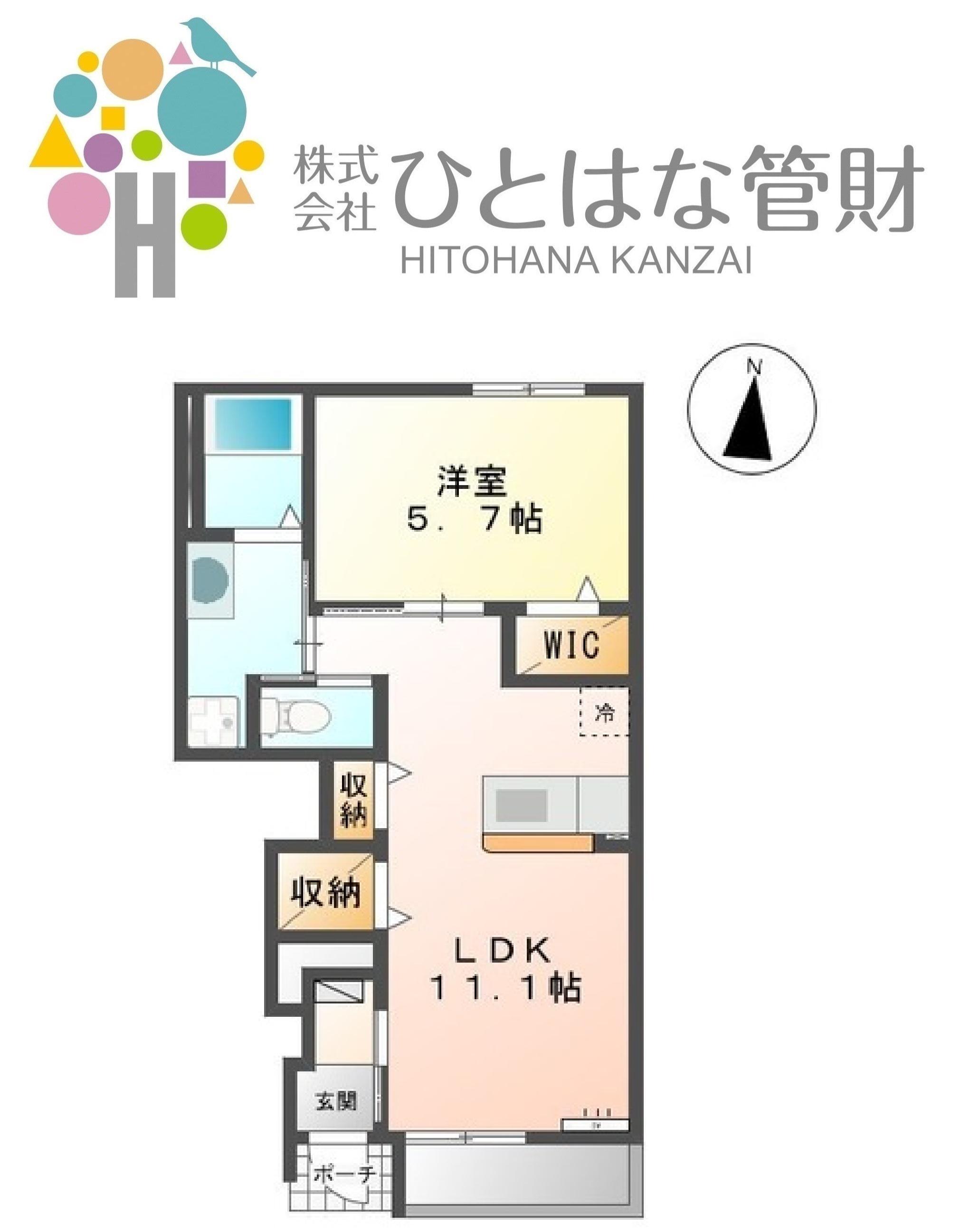グランピュア イヴI(1LDK/1階)の間取り写真