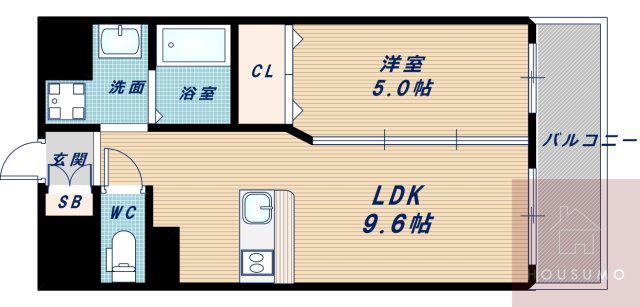 第1関根マンション(1LDK/10階)の間取り写真