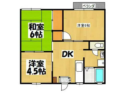 コーポ斉藤(3DK/2階)の間取り写真