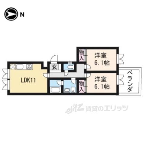 SEA OAKS VI(2LDK/2階)の間取り写真