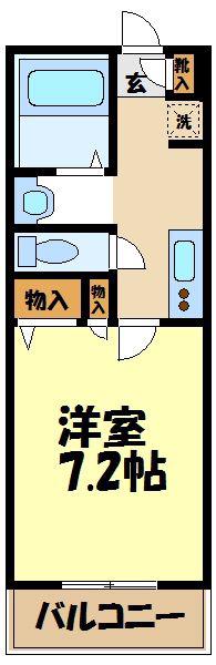 デュールメゾン末長(1K/3階)の間取り写真