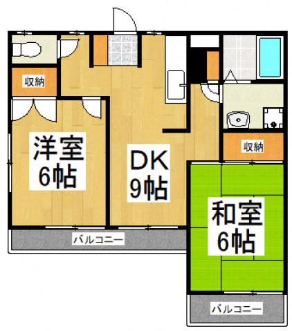 グレース(2DK/2階)の間取り写真