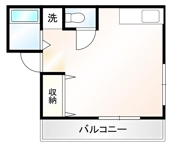 ノースパレス(ワンルーム/2階)の間取り写真