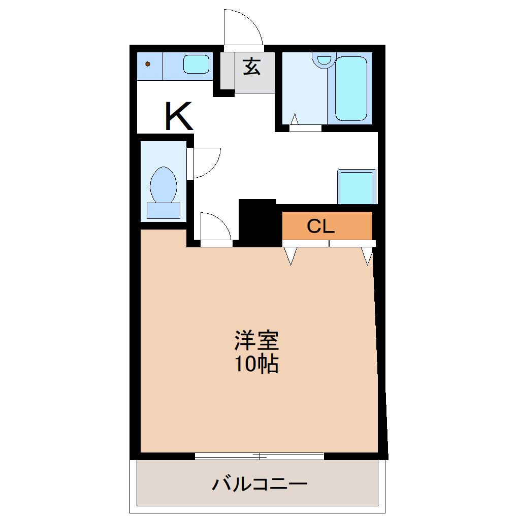オーエムビル(1K/2階)の間取り写真