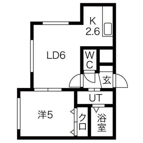 カハラ宮の沢(1LDK/3階)の間取り写真