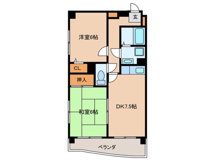 ロペ南庄(2DK/5階)の間取り写真