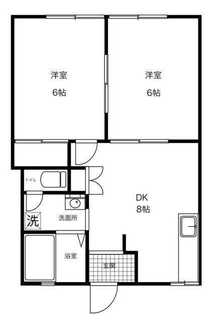 シェモア(2DK/2階)の間取り写真