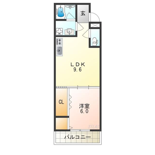 コリーヌ池上(1LDK/1階)の間取り写真