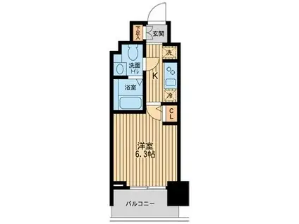 KDXレジデンス板橋本町(1K/9階)の間取り写真