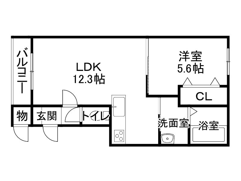 GRACIAS122(1LDK/2階)の間取り写真