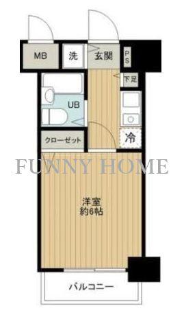 エクセリア世田谷上町(1K/7階)の間取り写真