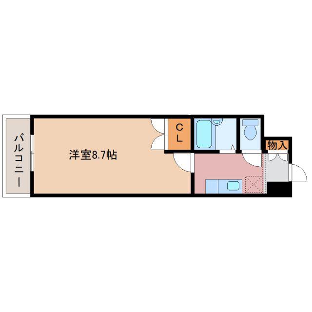 サンセイハイツ社台(1K/3階)の間取り写真
