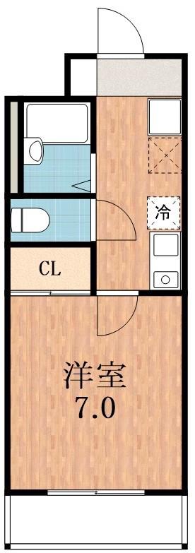 ドルチェ北田辺(1K/1階)の間取り写真