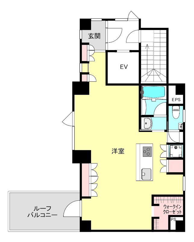 グレストビル(ワンルーム/5階)の間取り写真