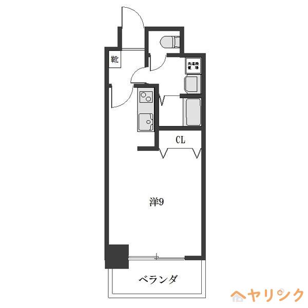 レジデンス新瀬戸(ワンルーム/8階)の間取り写真