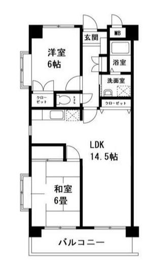 メゾン大西(2LDK/1階)の間取り写真
