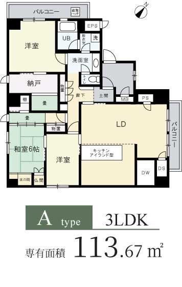 アメニティ江戸堀アネックス(3LDK/5階)の間取り写真