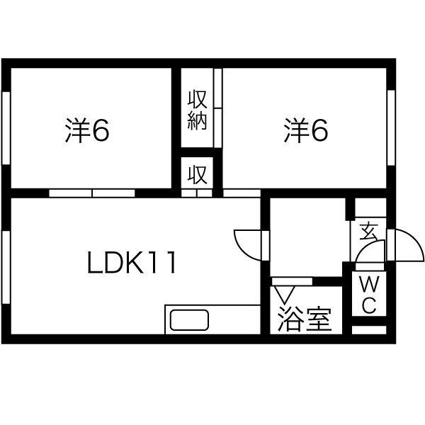 ラフォーレ48(2LDK/2階)の間取り写真
