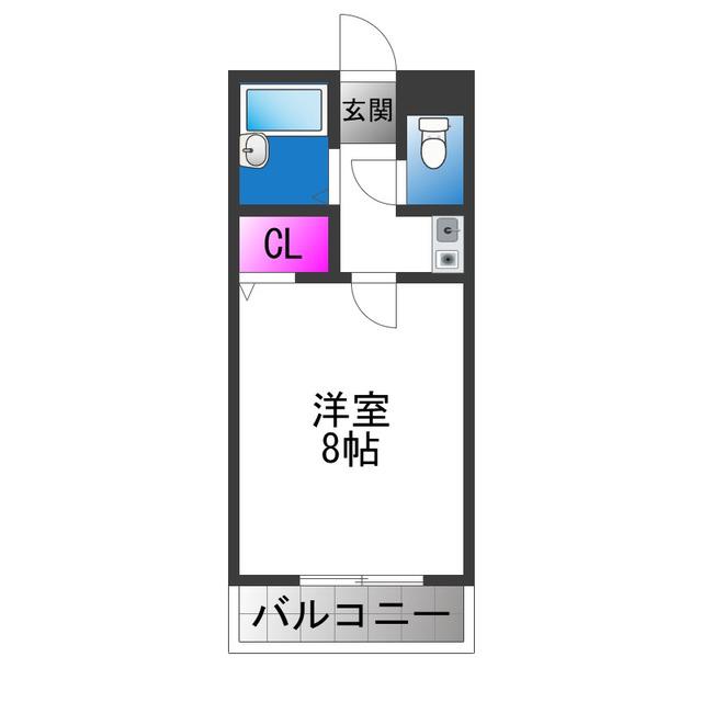 サンライフ長田(1K/4階)の間取り写真