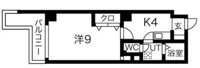 ゴールドサークル尾張町(1K/5階)の間取り写真