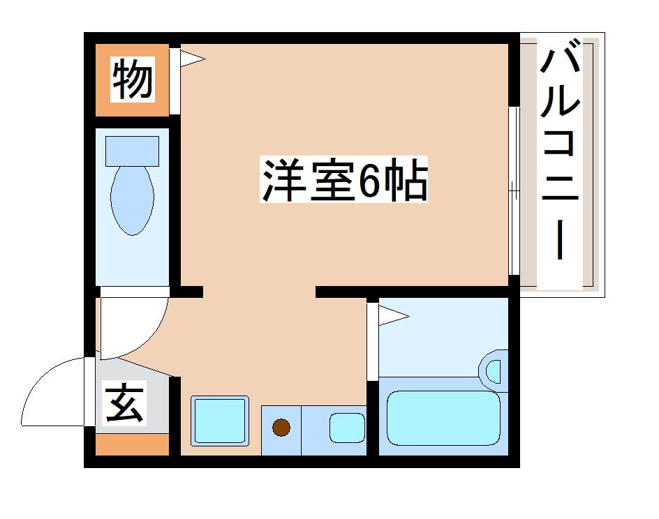 ヒルズ山下II(1K/2階)の間取り写真