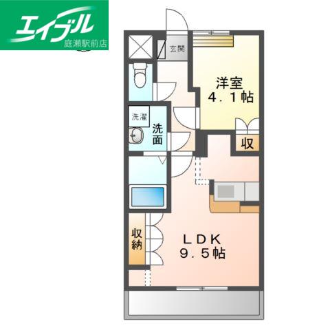 カーサ愛3番館(1LDK/1階)の間取り写真