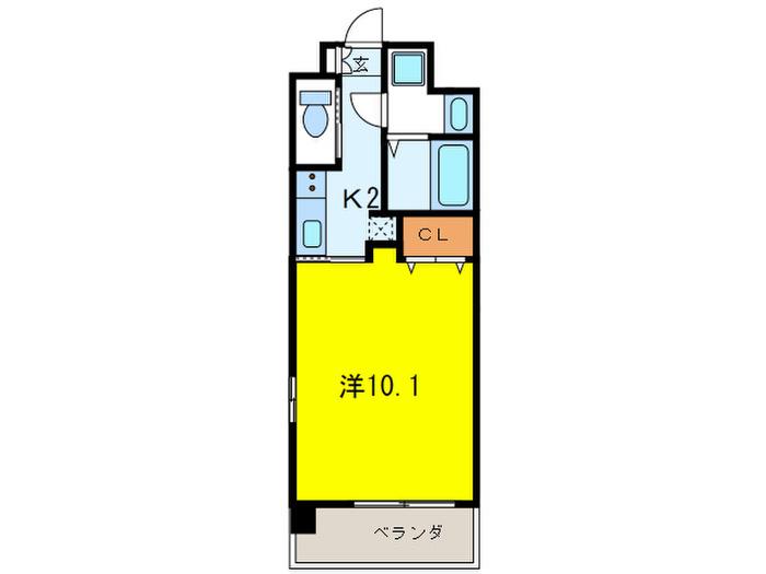 フォレストグレイス深江橋II(1K/8階)の間取り写真