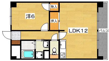 エルベくずは並木(1LDK/1階)の間取り写真