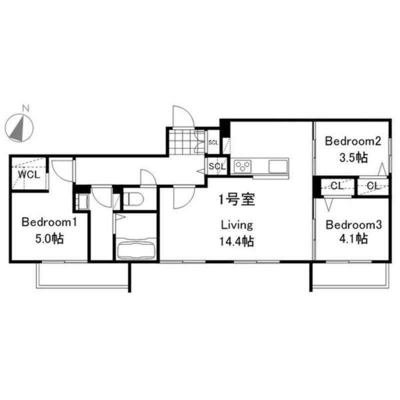 ラグランジュ元町(3LDK/4階)の間取り写真