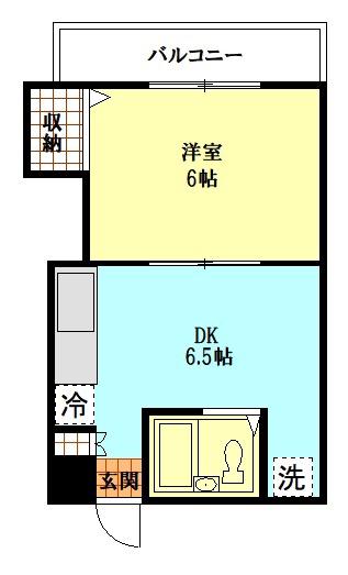 第二若木コーポ(1DK/7階)の間取り写真