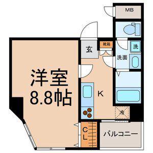 ラ ベル ヴィー(1K/6階)の間取り写真