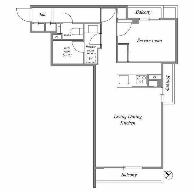 ACP RESIDENCE 新江古田(1LDK/1階)の間取り写真