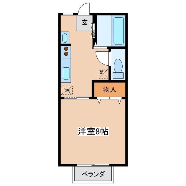 サンライフ小林III(1K/2階)の間取り写真