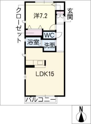 シャーメゾン エトワール(1LDK/2階)の間取り写真