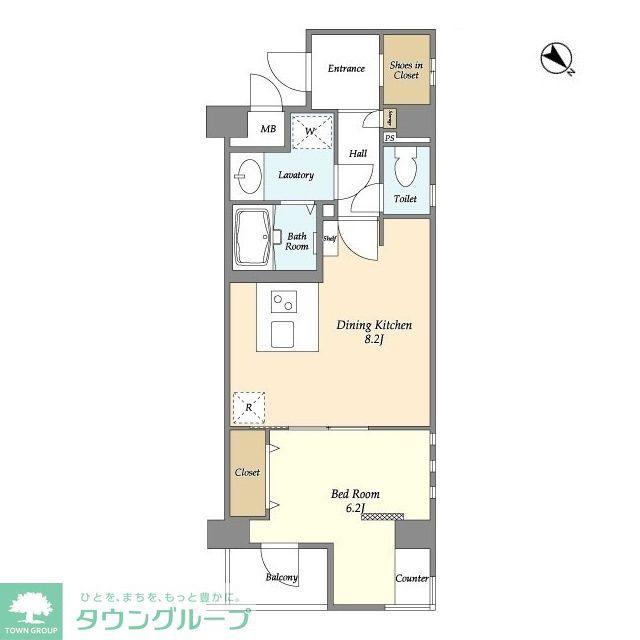 シティテラス田町(1LDK/6階)の間取り写真