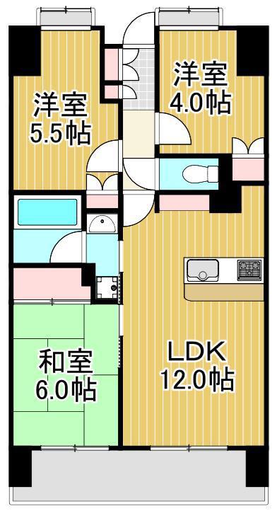 ノーブル江古田(3LDK/9階)の間取り写真