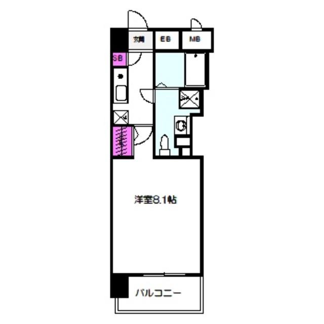 グラマシー京橋(1K/2階)の間取り写真