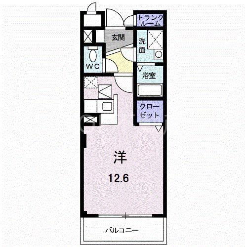 プライド(1K/4階)の間取り写真