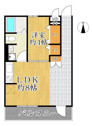 アゼルリドー(1LDK/1階)の間取り写真