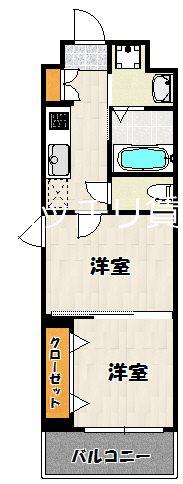 CLUB ORIENT NO.105(2K/12階)の間取り写真