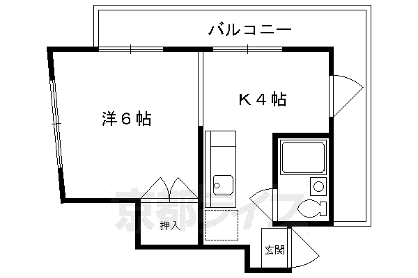 リビエール高野(1DK/3階)の間取り写真