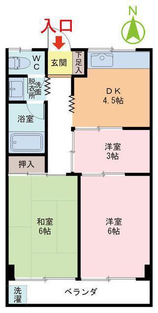 松本ビル(3DK/3階)の間取り写真