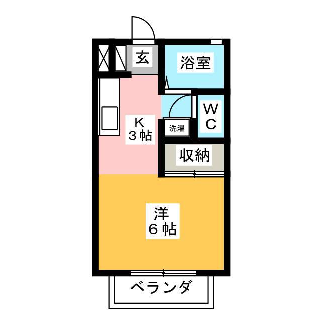 メゾンオクツB(1K/1階)の間取り写真