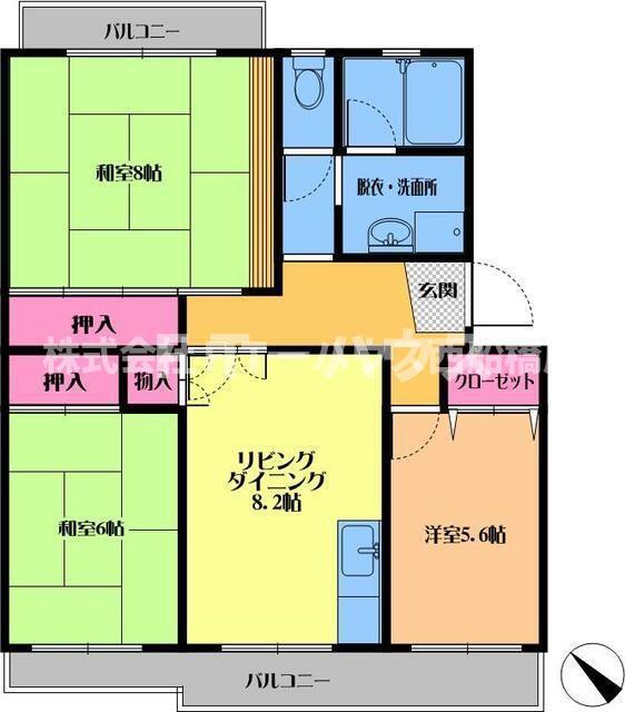 第3森田マンション(3DK/3階)の間取り写真