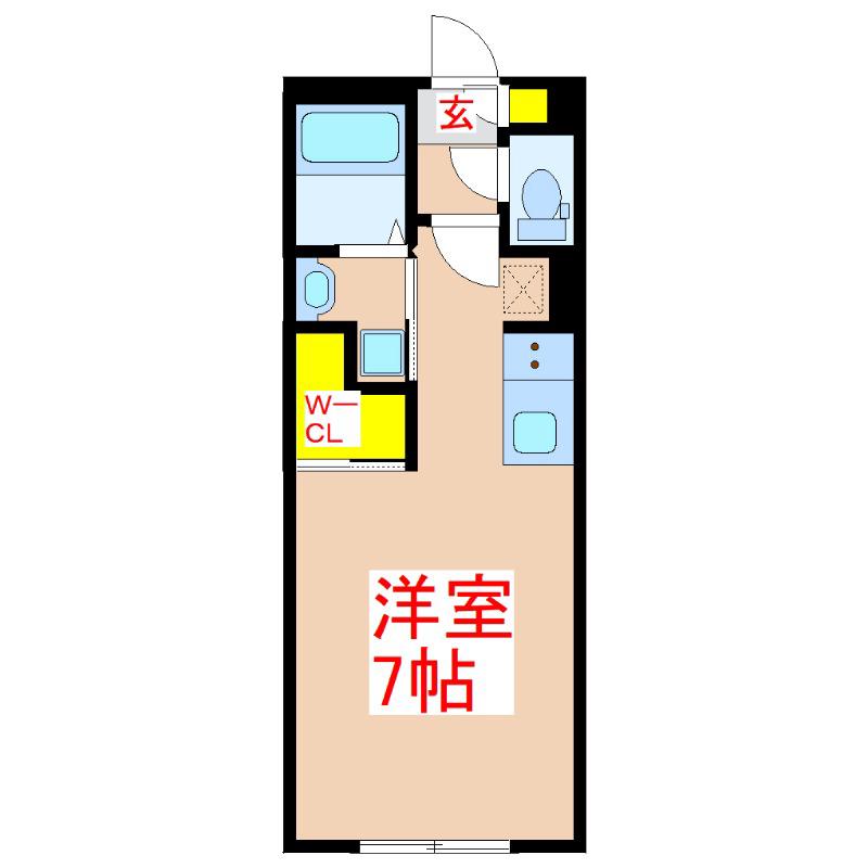 FLANZ(ワンルーム/1階)の間取り写真