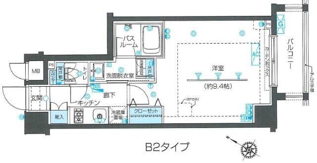 ZOOM目黒不動前(1K/3階)の間取り写真