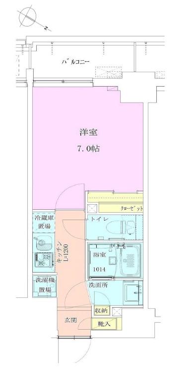 恵比寿レジデンス弐番館(1K/2階)の間取り写真