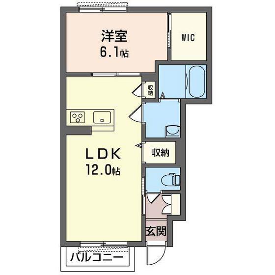 ルミナスA(1LDK/1階)の間取り写真